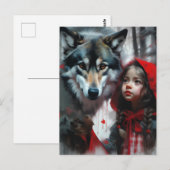 Kleine Roodkapje en Wolf Briefkaart (Voorkant / Achterkant)
