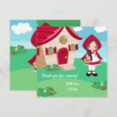 Kleine Roodkapje Sprookje Meisjes Verjaardag Bedankkaart (Voorkant / Achterkant)