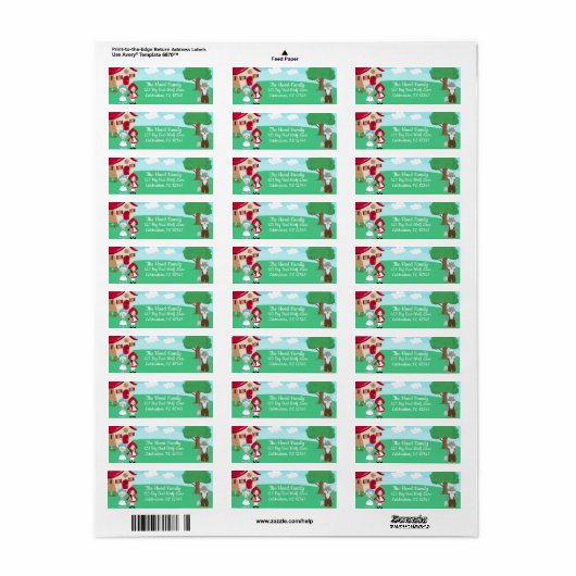 Kleine Roodkapje Sprookje Meisjes Verjaardag Etiket (Full Sheet)