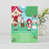 Kleine Roodkapje Sprookje Meisjes Verjaardag Kaart (Staand voorkant)