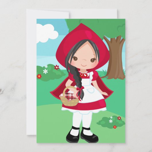 Kleine Roodkapje Sprookje Meisjes Verjaardag Kaart (Achterkant)
