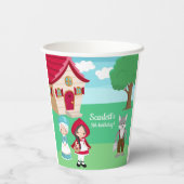 Kleine Roodkapje Sprookje Meisjes Verjaardag Papieren Bekers (Achterkant)