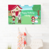 Kleine Roodkapje Sprookje Meisjes Verjaardag Spandoek (Insitu)