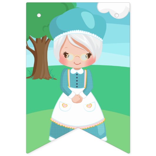 Kleine Roodkapje Sprookje Meisjes Verjaardag Vlaggetjes (Eerste vlag)