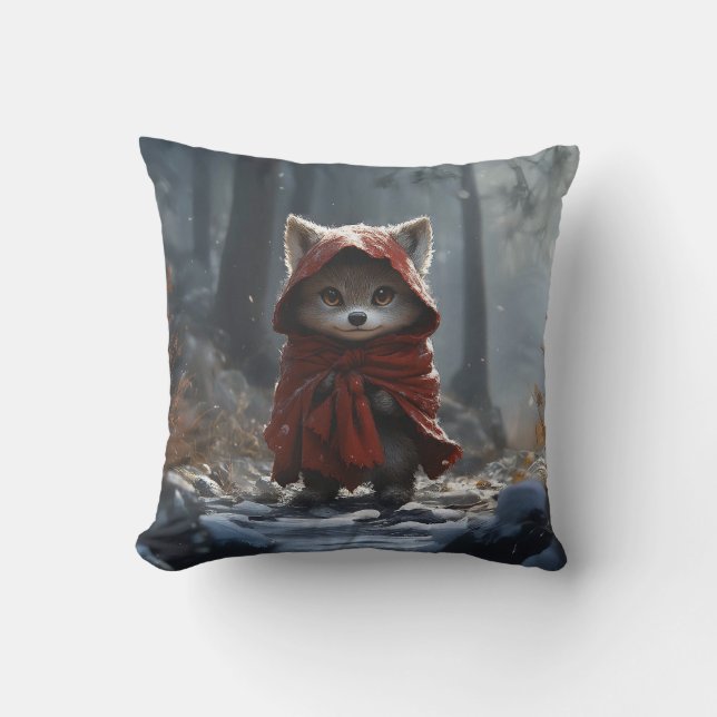 Kleine roodkapuffel kussen (Voorkant)