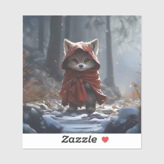 Kleine roodkapuffel sticker (Vel)