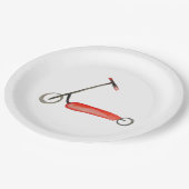 Kleine Roodscooter Kinderdag Papieren Bordje (Gekanteld)