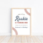 Kleine Rookie Baseball Boys 1e Verjaardagsfeest Poster