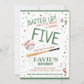 Kleine Rookie Batter Up Groene Honkbal Verjaardag Kaart (Voorkant)