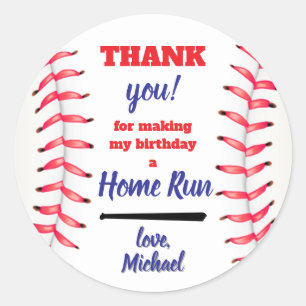 Kleine Rookie Honkbal Eerste Verjaardag Bedankt Ronde Sticker