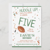 Kleine Rookie Huddle Up Groene Football Verjaardag Kaart (Voorkant)