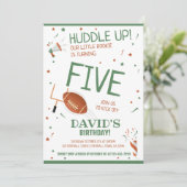 Kleine Rookie Huddle Up Groene Football Verjaardag Kaart (Staand voorkant)