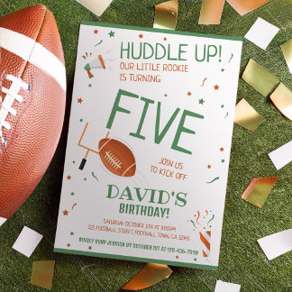 Kleine Rookie Huddle Up Groene Football Verjaardag Kaart