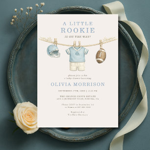 Kleine Rookie Voetbal Waslijn Baby Shower Kaart