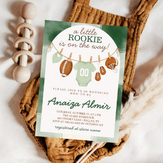 Kleine Rookie Voetbal Waslijn Baby Shower Kaart