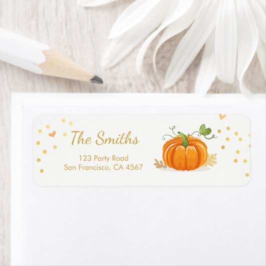 Kleine roomkin Adresetiketten Herfst Autmn Gold Etiket (Insitu)