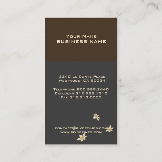 Kleine roomslagkaart visitekaartje (Achterkant)