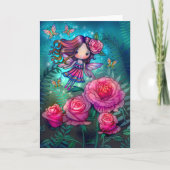 Kleine Roos Fee Fantasie Kunst door Molly Harrison Kaart (Voorkant)