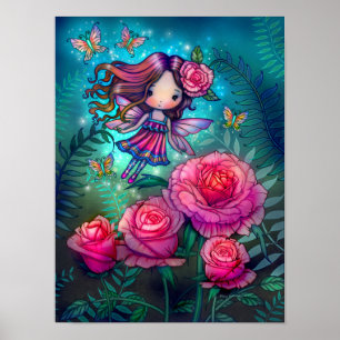 Kleine Roos Fee Fantasie Kunst door Molly Harrison Poster