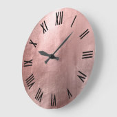 Kleine Roos Gold Faux Folie Black Roman Numeriek Grote Klok (Hoek)