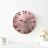 Kleine Roos Gold Faux Folie Black Roman Numeriek Grote Klok (Huis)