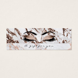 Kleine Roos met cadeaubon koper Lash Makeup Mini Visitekaartjes