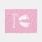 Kleine roze aangepaste fleece deken voor nieuwe ba (Voorkant (Horizontaal))