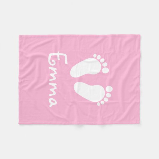 Kleine roze aangepaste fleece deken voor nieuwe ba (Voorkant (Horizontaal))