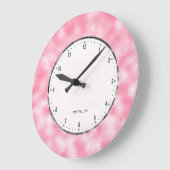 Kleine roze abstracte faux glitter grote klok (Hoek)