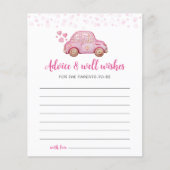 Kleine Roze Auto Advieskaart (Voorkant)