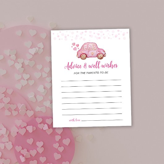 Kleine Roze Auto Advieskaart