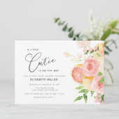 kleine roze baby shower uitnodiging (Staand voorkant)