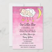 Kleine roze Baby sterren en mannetmeiden Kaart (Voorkant)