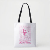 Kleine Roze Ballerina Typografie Woordkunst Tote Bag (Voorkant)
