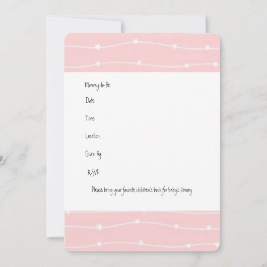 Kleine roze Beer Baby shower Kaart (Achterkant)