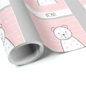 Kleine roze Beer Cadeaupapier (Rol Hoek)