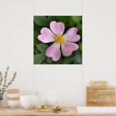 kleine roze bloem poster (Keuken)