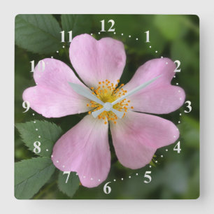 kleine roze bloem vierkante klok