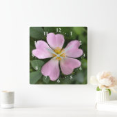 kleine roze bloem vierkante klok (Huis)