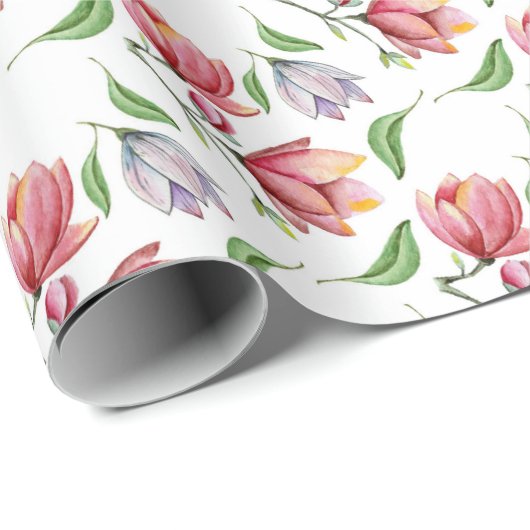 Kleine roze bloemen die papier verpakken (Rol Hoek)