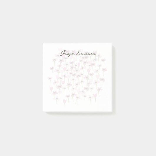 Kleine roze bloemen Post-it® notes Sjabloon (Voorkant)