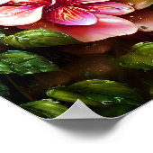 Kleine roze bloemen poster (Hoek)