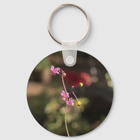 Kleine roze bloemen sleutelhanger (Voorkant)