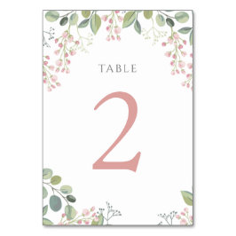 kleine roze bloemen Tabel Nummer 2 Kaart