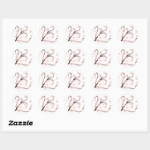 Kleine roze bloesems ronde sticker (Vel)