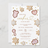 Kleine Roze Cookie Baby Shower Peperkoek Winter Kaart (Voorkant)