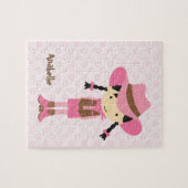 Kleine Roze Cowgirl {brunette} Legpuzzel (Horizontaal)