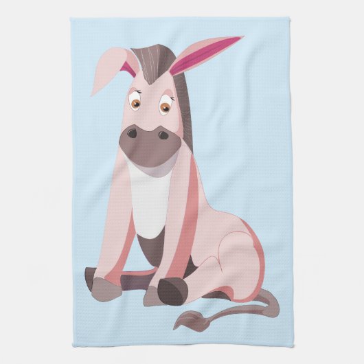 Kleine roze Donkey - Theedoek (Verticaal)