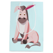 Kleine roze Donkey - Voeg je kleur/tekst toe Medium Cadeauzakje (Achterkant)