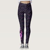 Kleine roze draak op drakenschalen leggings (Voorkant)